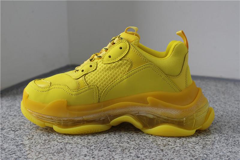 PK GOD PARIS TRIPLE S CLEAR SOLE TRAINER all yellow READY TO SHIP